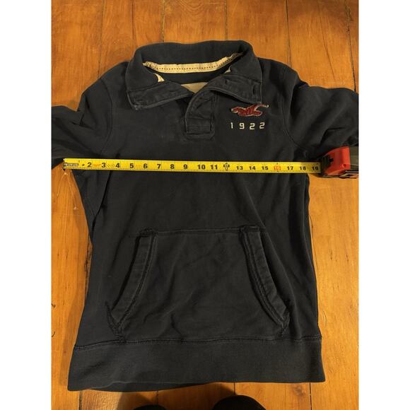 VTG Hollister Pullover Sweater Mens M Embroidered Long Sleeve Y2K Navy Blue - Picture 7 of 7